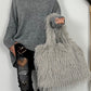 XXL fur bag "Nika" - grey