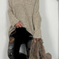 Oversized Strick Hoodie "Olivia" - taupe