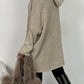 Oversized gebreide hoodie "Olivia" - taupe