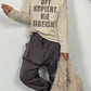 Shirt mit Leo Druck und Glitzersteinchen "Oft kopiert Nie erreicht" - beige