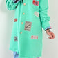 Boucle jas met patches model "Style" - mint