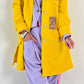 Boucle coat with patches model "Style" - yellow