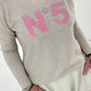 Feinstrick Pullover Modell "No 5" - beige