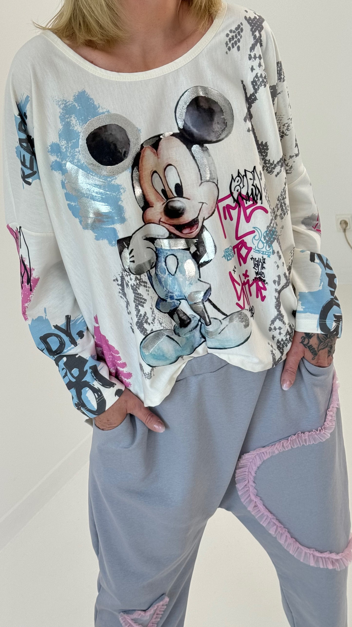 Sweatshirt model "Mickey" - white-multicolored