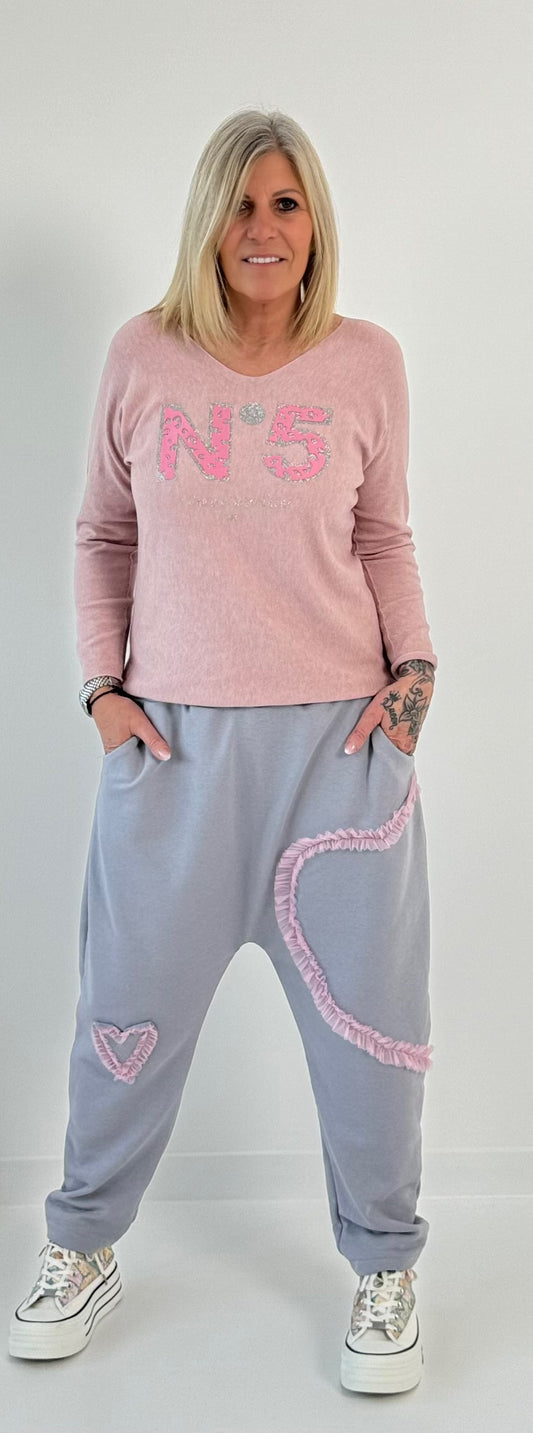 Fine knit sweater model "No 5" - pink