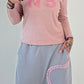 Fine knit sweater model "No 5" - pink