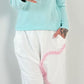 Fine knit sweater model "No 5" - baby turquoise