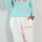 Fine knit sweater model "No 5" - baby turquoise