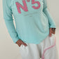 Fine knit sweater model "No 5" - baby turquoise