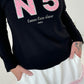 Fine knit sweater model "No 5" - black