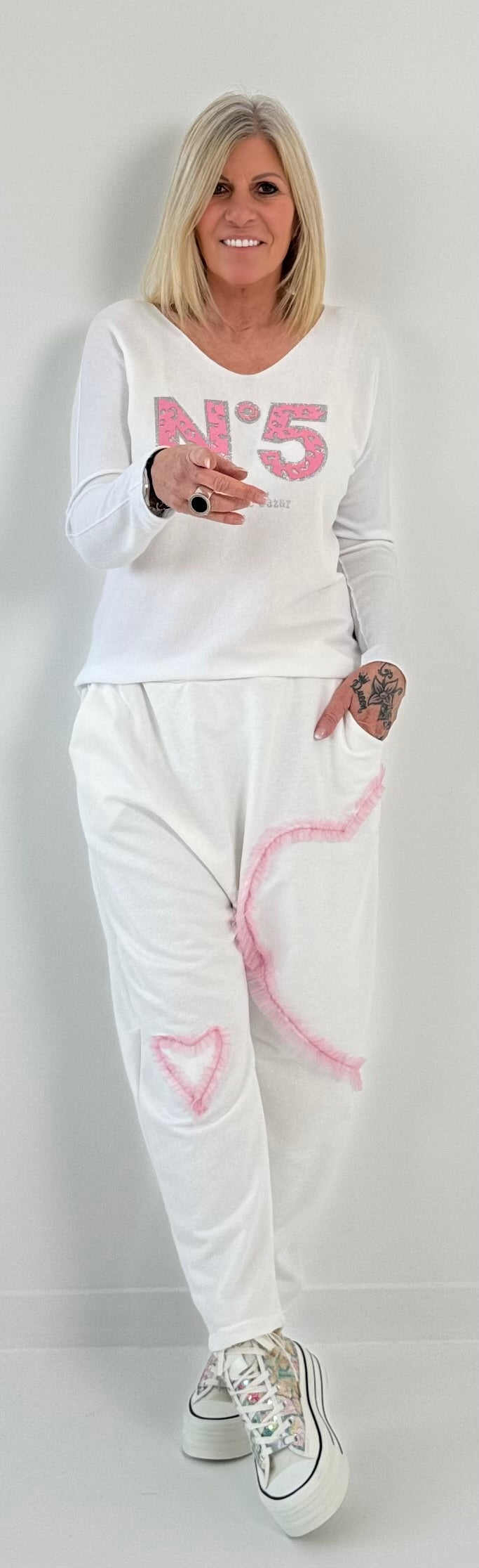 Baggy model "Heart" - white