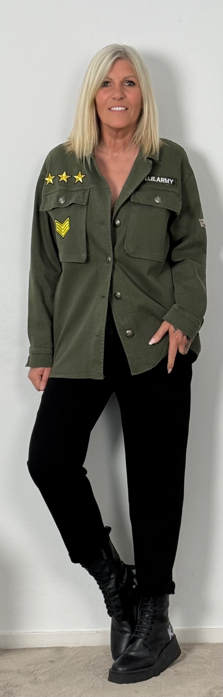 Jeans Jacke / Hemd "Pilot" - olive