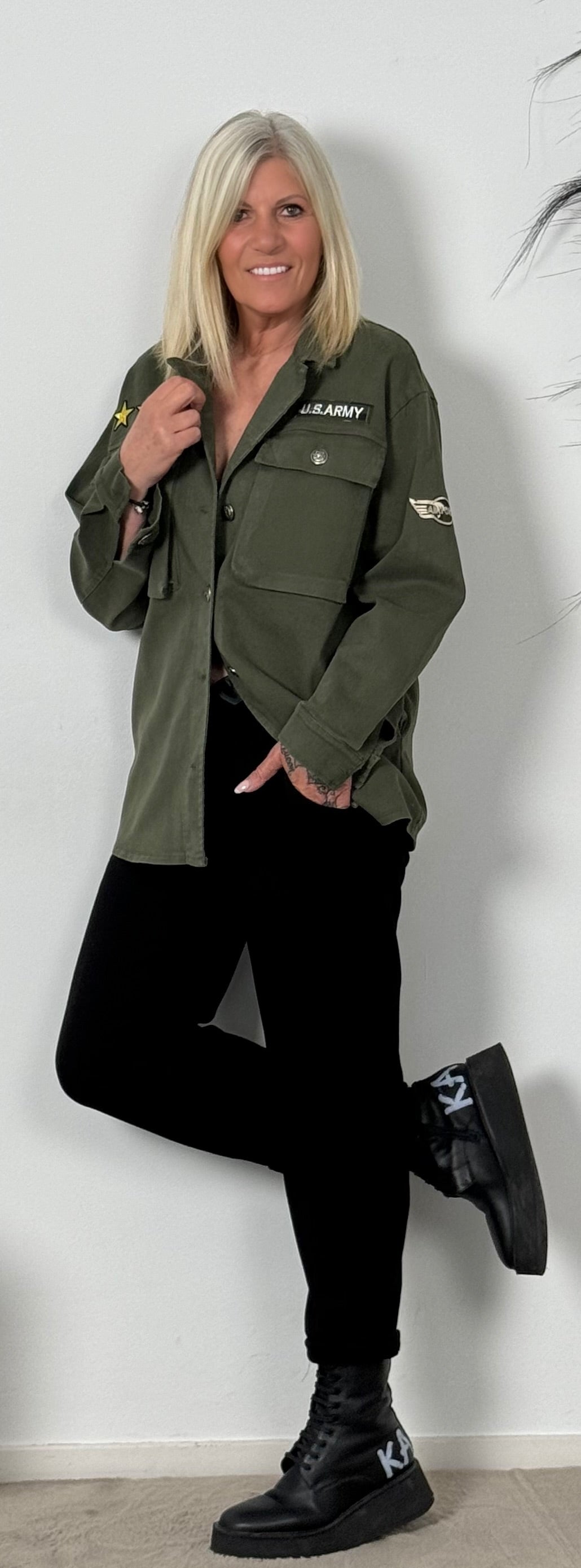 Jeans Jacke / Hemd "Pilot" - olive