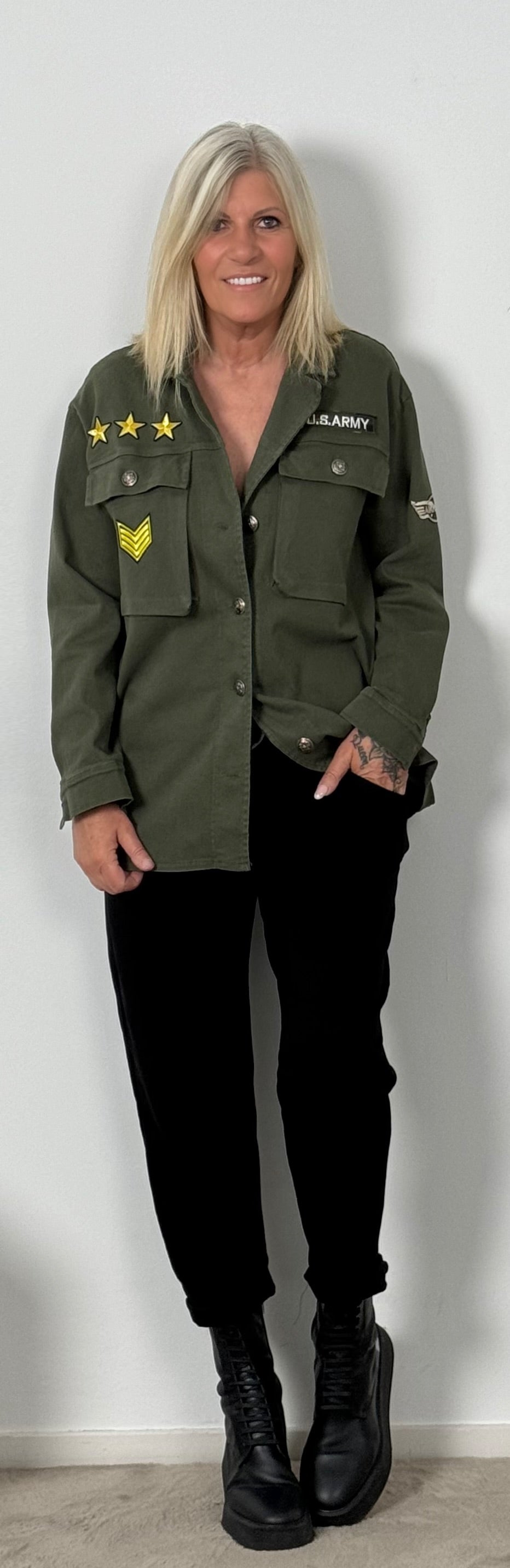 Jeans Jacke / Hemd "Pilot" - olive