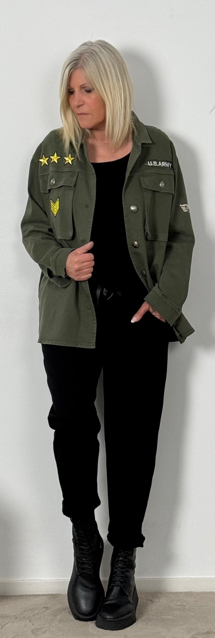 Jeans Jacke / Hemd "Pilot" - olive