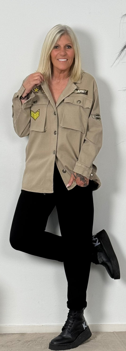 Jeans Jacke / Hemd "Pilot" - beige