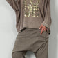 Oversized Strick Poncho Shirt "Jasmin" - taupe