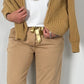 Cardigan with zipper "Alina" - camel