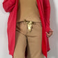 Sweatshirt Hose mit Satinbändchen "Lena" - camel