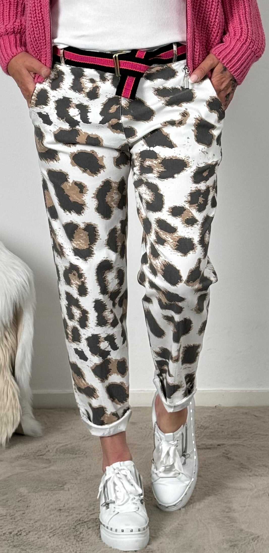 Broek met riem "Malea" - wit