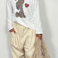 Shirt with Leo print and glitter stones "My Dog" - white