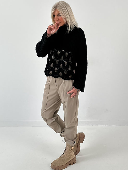 Kort truitje model "Strada" - zwart