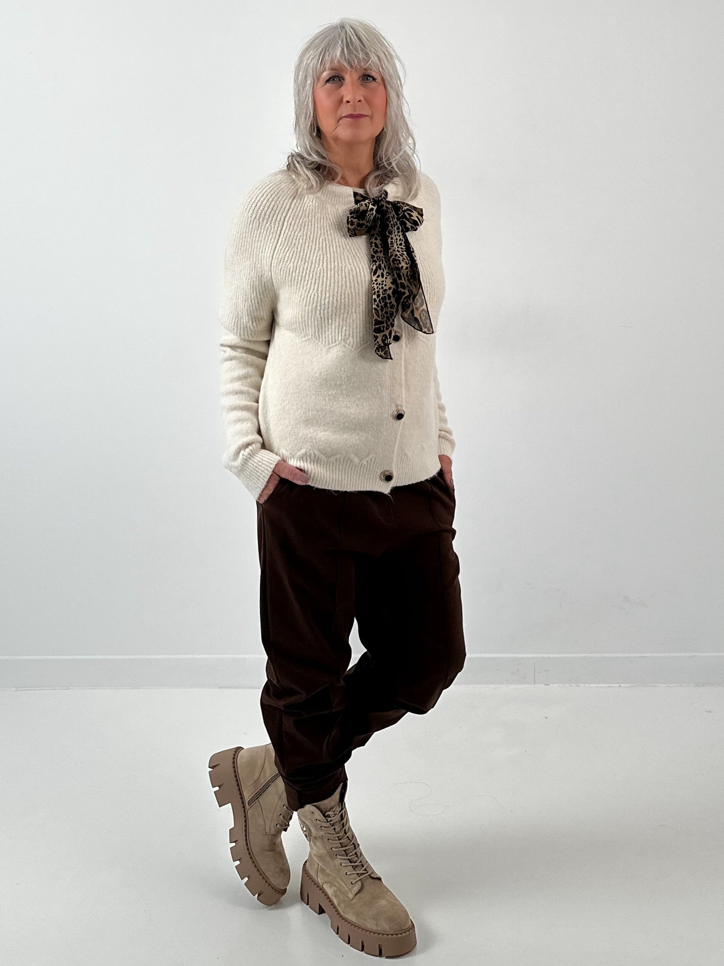 Cardigan model "Livia" - ecru