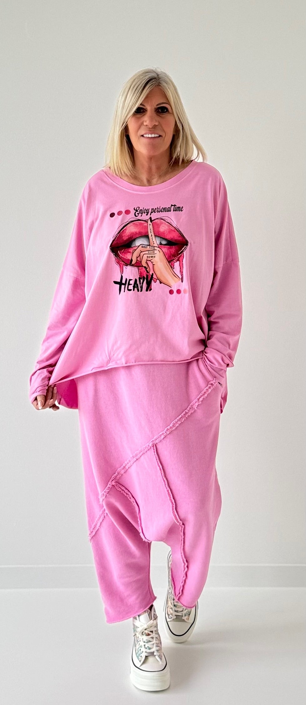 Oversized Shirt Modell "Voice" - candy-rosa