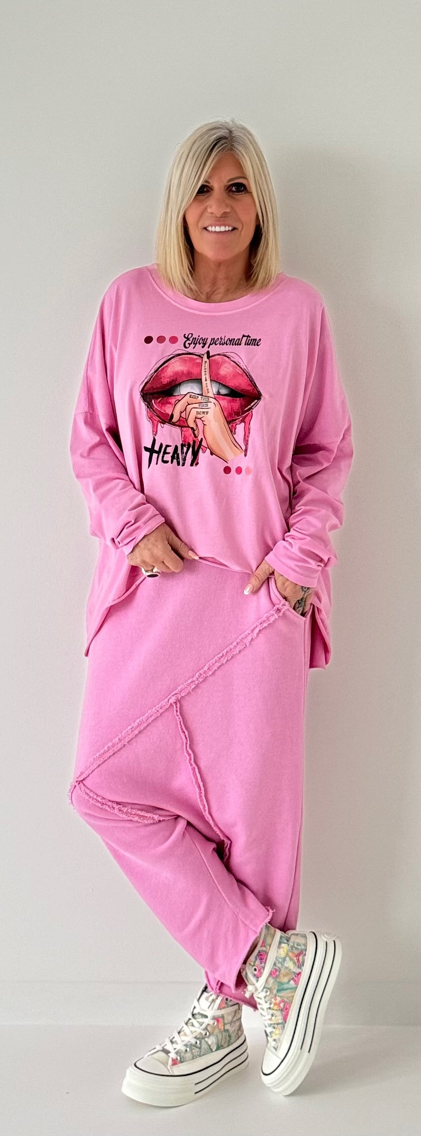 Oversized Shirt Modell "Voice" - candy-rosa