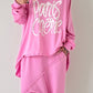 Oversized Shirt mit Nieten und Strasssteinen Modell "Paris" - candy-rosa