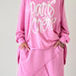 Oversized Shirt mit Nieten und Strasssteinen Modell "Paris" - candy-rosa