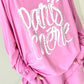 Oversized Shirt mit Nieten und Strasssteinen Modell "Paris" - candy-rosa