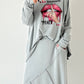 Oversized Shirt Modell "Voice" - grau