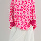 Sweater in Leo pattern model "Stay Wild" - white-neon pink