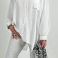 Raffinierte Oversized Bluse Modell "Mella" - weiss