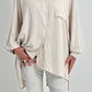 Verfijnde oversized blouse model "Mella" - beige