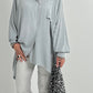 Raffinierte Oversized Bluse Modell "Mella" - hellgrau