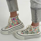 High sneaker with platform sole model "New Color" - multicolored