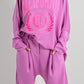 Oversized Sweatshirt mit Rückenausschnitt Modell "California" - candy-rosa