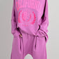 Oversized Sweatshirt mit Rückenausschnitt Modell "California" - candy-rosa