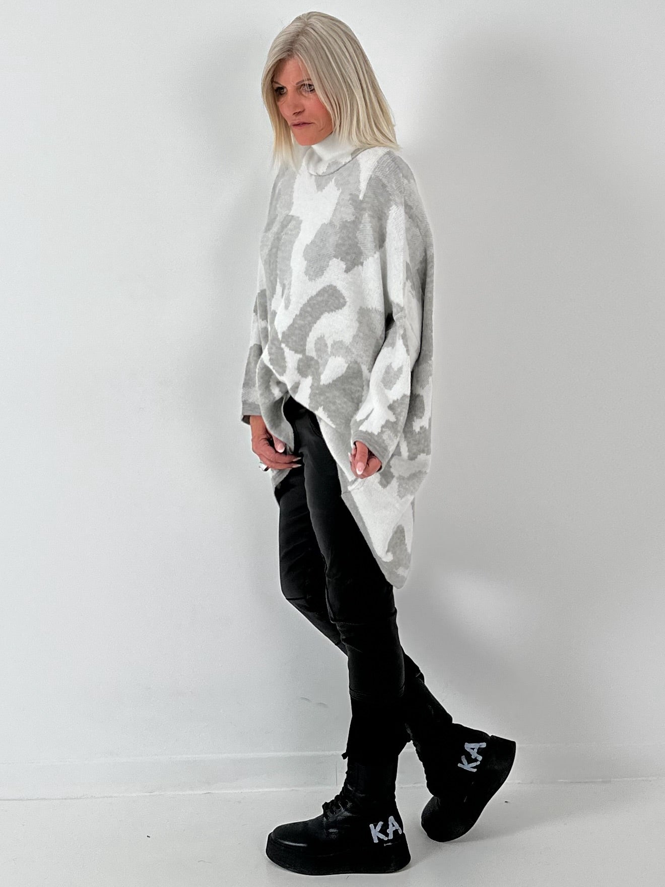 Pullover Modell "My Way" - grau-weiss