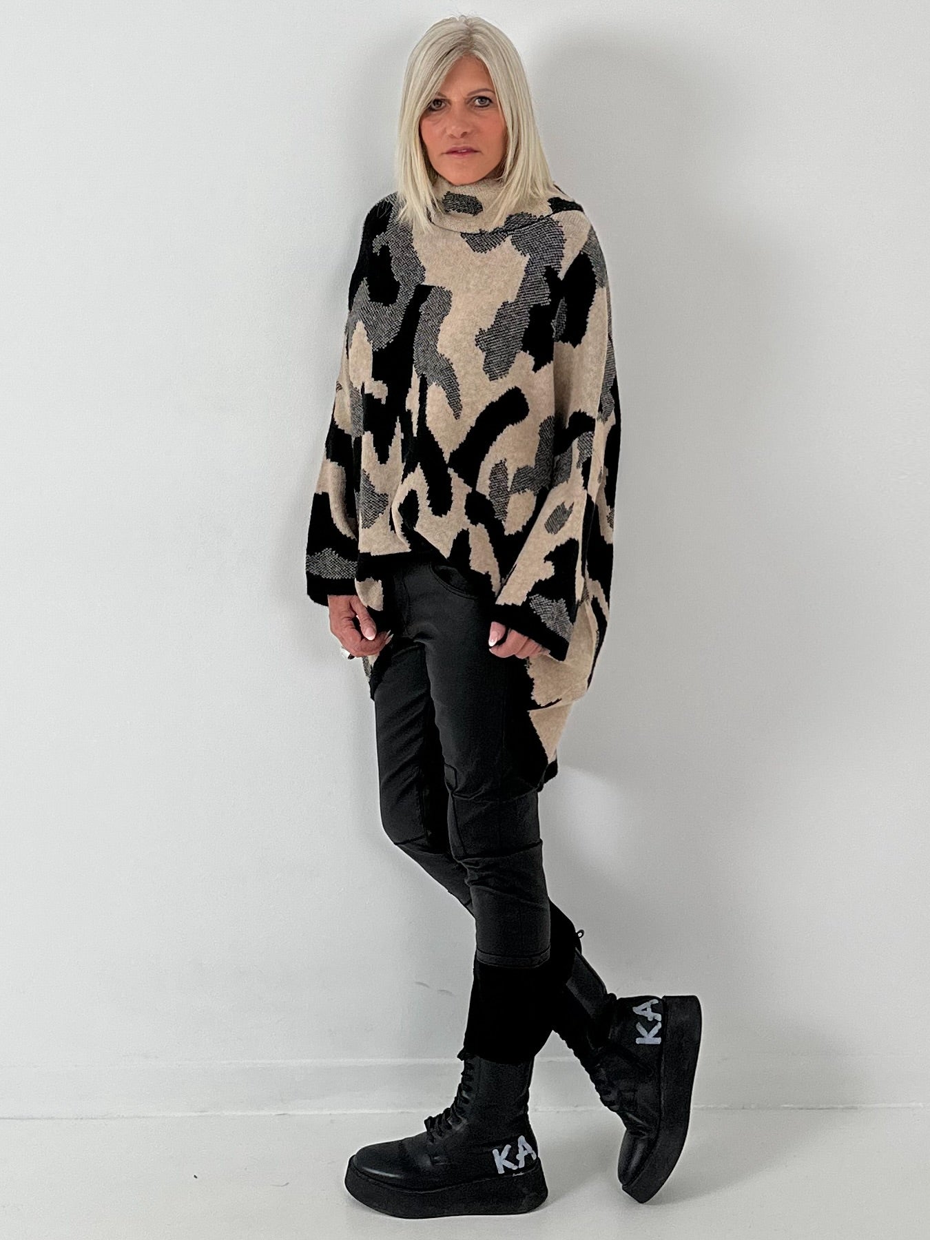 Pullover Modell "My Way" - taupe-schwarz