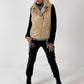 Vest with sequins and denim insert model "Smilla" - beige-denim