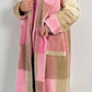 Teddy coat model "Coco" - pink-checked