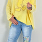 Oversized shirt with large sewn-on patch model "Jenna" - yellow