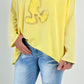 Oversized shirt with large sewn-on patch model "Jenna" - yellow