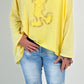 Oversized shirt with large sewn-on patch model "Jenna" - yellow