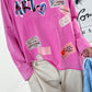 Oversized shirt model "Happy Day" - pink