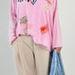 Oversized shirt model "Happy Day" - baby pink