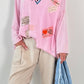 Oversized shirt model "Happy Day" - baby pink